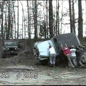 Winching a CJ back on it's rubber!