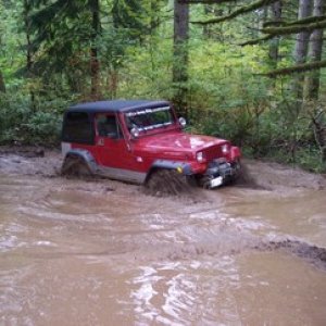 splashing in the mud