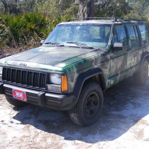 88' Cherokee, after camo paint job