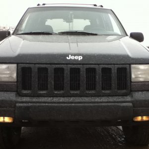 1997 Jeep Grand Cherokee Laredo with oversized tires.