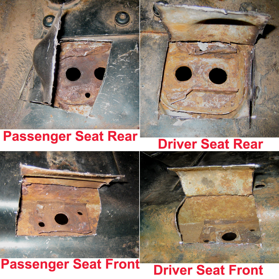 Cuts made to remove the body mounting bolts